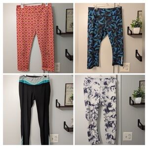 Set of Four Patterned Athletic Leggings